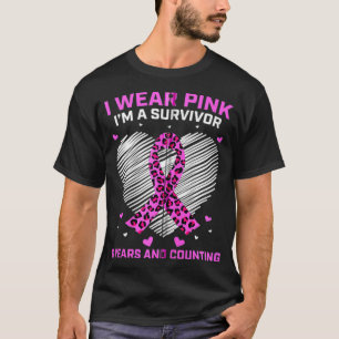 6 Year Cancer Free Cheetah Print Pink Breast Cance T-Shirt