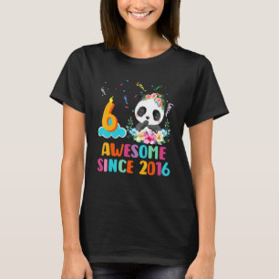 6 Year Old Awesome since 2016 6th Birthday Panda U T-Shirt