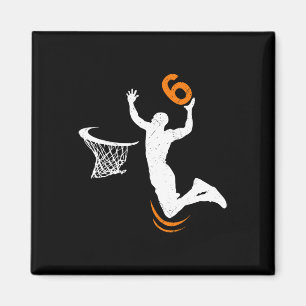 6 Year Old Basketball Dunk 6th Birthday Party Boys Magnet