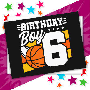 6 Year Old Basketball Party Theme 6th Birthday Boy Postcard