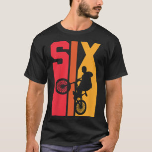 6 Year Old BMX Birthday Gift Party Boys Dirt Bikin T-Shirt