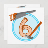 6 year old boy builder tools birthday design