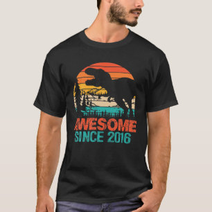 6 Year Old Boy Kids 6Th Birthday Dinosaur Awesome T-Shirt