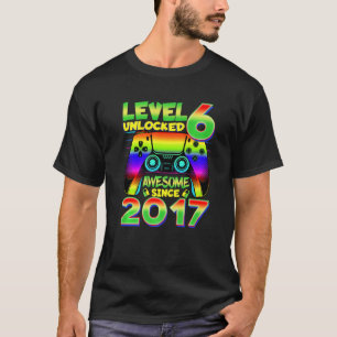 6 Year Old Boy Level 6 Unlocked Awesome 2017 6th B T-Shirt