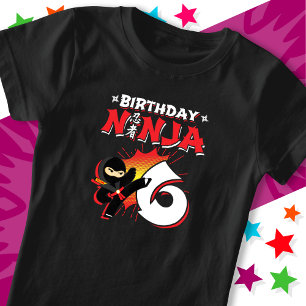 6 Year Old Comic Book Style Ninja 6th Birthday T-Shirt