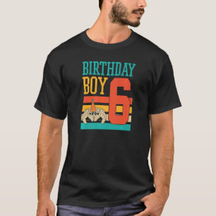6 Year Old Cute Jumping Spider Birthday Boy Party  T-Shirt