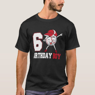 6 Year Old Dabbing Baseball 6th Birthday Boy Teen T-Shirt