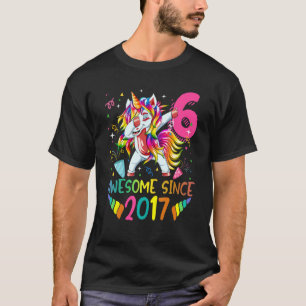 6 Year Old Gifts Girls Teens Dabbing Unicorn 6th B T-Shirt