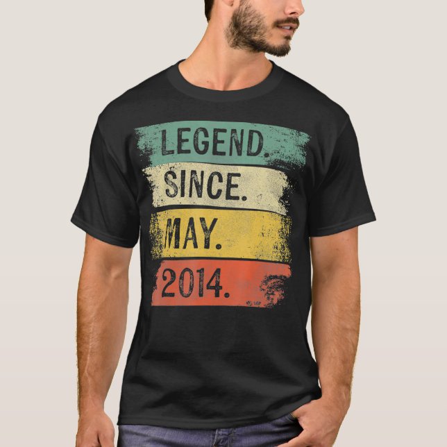 6 Year Old Gifts Legend Since May 2014 6th Boy T-Shirt (Front)