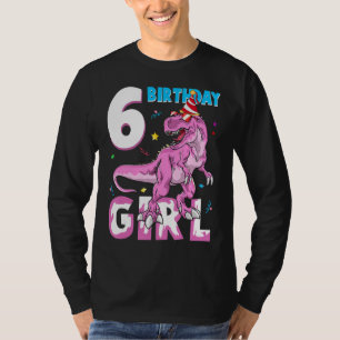6 Year Old Gifts Party 6th Birthday Girl Teen dino T-Shirt