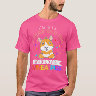 6 Year Old Girl Who Loves Guinea Pigs Lover Wheek T-Shirt