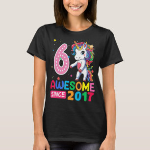 6 Year Old Girls Teens Flossing Unicorn 6th Birth T-Shirt