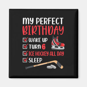 6 Year Old Ice Hockey Birthday Party 6th Boy Bday Magnet