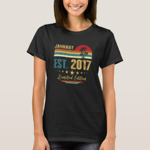6 Year Old January 2017 6th Birthday T-Shirt