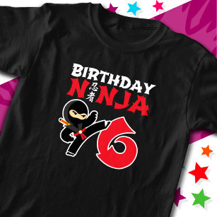 6 Year Old Karate Ninja Party Kids 6th Birthday T-Shirt