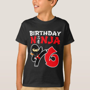 6 Year Old Karate Ninja Party Kids 6th Birthday T  T-Shirt