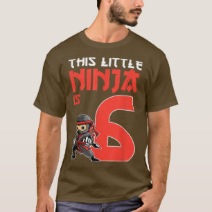 6 Year Old Ninja Birthday Boy 6th Birthday Ninja  T-Shirt