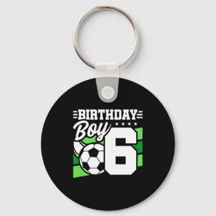 6 Year Old Soccer Football Party 6th Birthday Boy  Key Ring