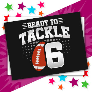 6 Year Old Tackle Football Party Kids 6th Birthday Postcard