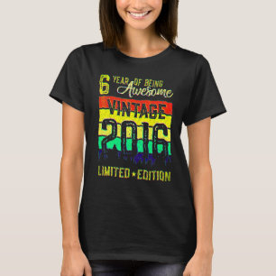 6 Year Old Vintage 2016 6th Birthday 1 T-Shirt