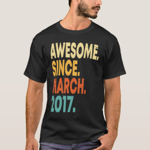 6 Year Old Vintage March 2017 6th Birthday Boy 1 T-Shirt