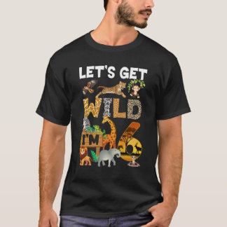 6 Year Old Zoo Birthday Safari Jungle Animal 6th B T-Shirt