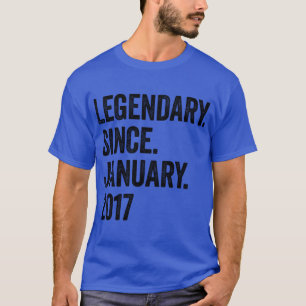 6 Years Legendary Since January 2017 6th Birthday T-Shirt