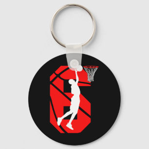 6 years Old 6th Birthday Boy Basketball lovers  Key Ring