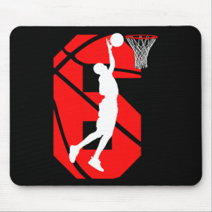 6 years Old 6th Birthday Boy Basketball lovers  Mouse Pad