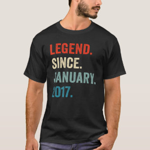 6 Years Old 6th Birthday Boy Legend Since January T-Shirt