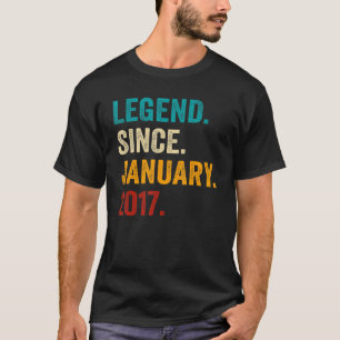 6 Years Old 6th Birthday Boy Legend Since January T-Shirt