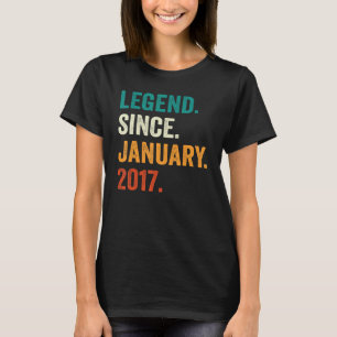6 Years Old 6th Birthday Boy Legend Since January T-Shirt