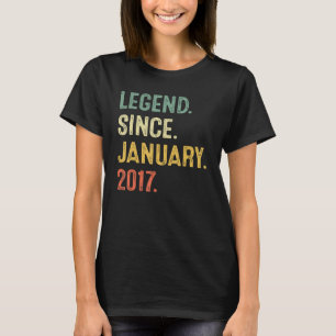 6 Years Old  6th Birthday Boy Legend Since January T-Shirt