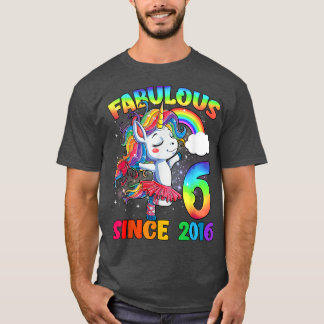 6 Years Old 6th Birthday Unicorn Girl Fabulous Sin T-Shirt