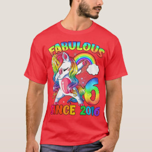 6 Years Old 6th Birthday Unicorn Girl Fabulous Sin T-Shirt