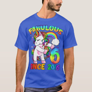 6 Years Old 6th Birthday Unicorn Girl Fabulous Sin T-Shirt
