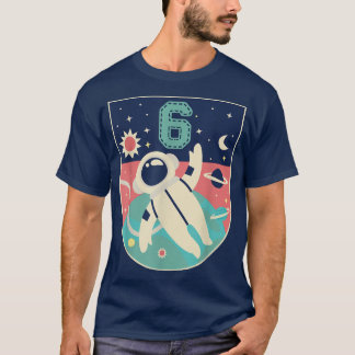 6 Years Old Birthday Boy Astronaut 6th Bday Party  T-Shirt
