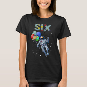 6 Years Old Birthday Boy   Astronaut 6th Birthday T-Shirt