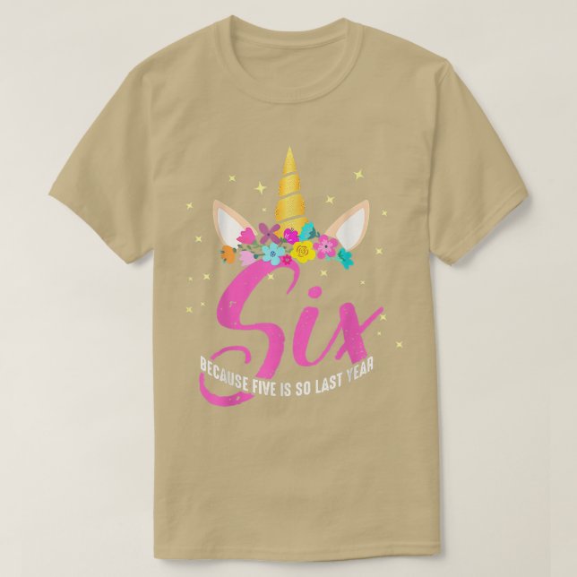 6 Years Old Birthday Girl Gifts Unicorn 6th Birthd T-Shirt (Design Front)