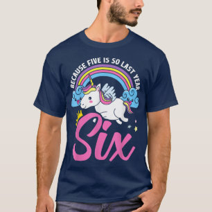 6 Years Old Birthday Girls Rainbow Unicorn 6th Bir T-Shirt