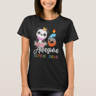 6 Years Old Birthday Panda  Party Kids Boys Girls T-Shirt