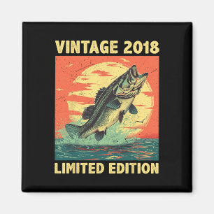 6 Years Old Gift 2018 Fishing Fisherman Fish 6th B Magnet