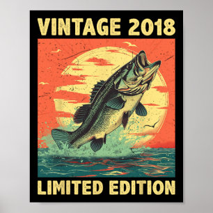 6 Years Old Gift 2018 Fishing Fisherman Fish 6th B Poster
