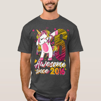 6 Years Old Gifts Unicorn Dabbing 6th Birthday Gir T-Shirt