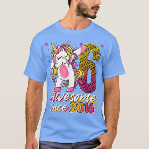 6 Years Old Gifts Unicorn Dabbing 6th Birthday Gir T-Shirt