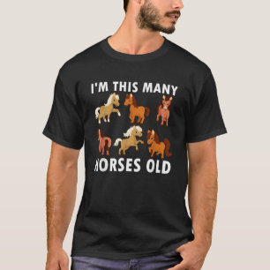 6 Years Old Girl Horses Old 6th Birthday Kids T-Shirt