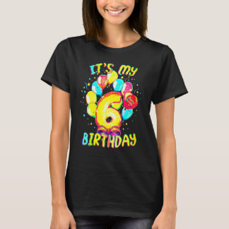 6 Years Old It's My 6th Birthday Balloon Girls Sin T-Shirt