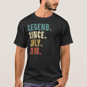 6 Years Old Legend Since July 2016 6th Birthday T-Shirt