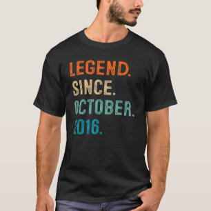 6 Years Old Legend Since October 2016 6th Birthday T-Shirt