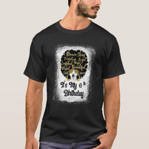 6 Years Old Leopard Melanin Girl It's My Birthday  T-Shirt